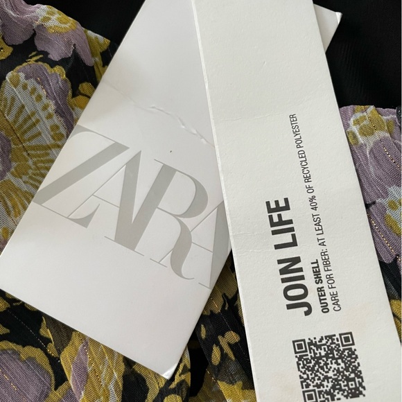 Zara Floral One Shoulder Dress Size S - Picture 8 of 15